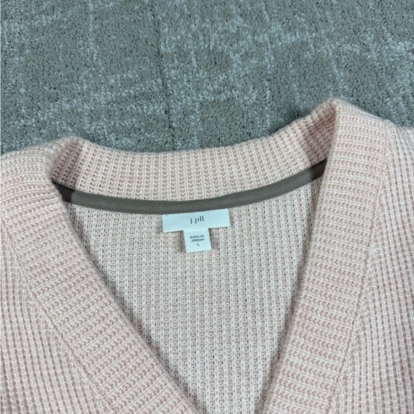 J. Jill Soft Cozy Waffle Knit Button Down Casual Henley Pull Over V-Neck Top L - Picture 2 of 7